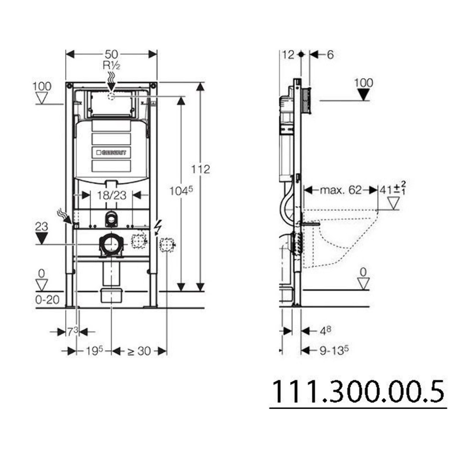 Pack Bati-support Geberit UP320 + WC sans bride Livea Bello + Abattant softclose + Plaque blanc chrome (GebBello-C)
