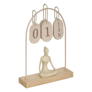 Calendrier métal Yogi H.28,5cm assorti