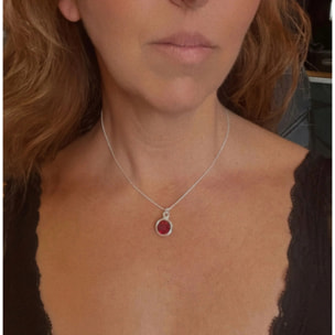 Collar colgante cristal Sw rojo