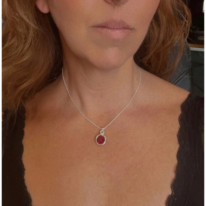 Collar colgante cristal Sw rojo