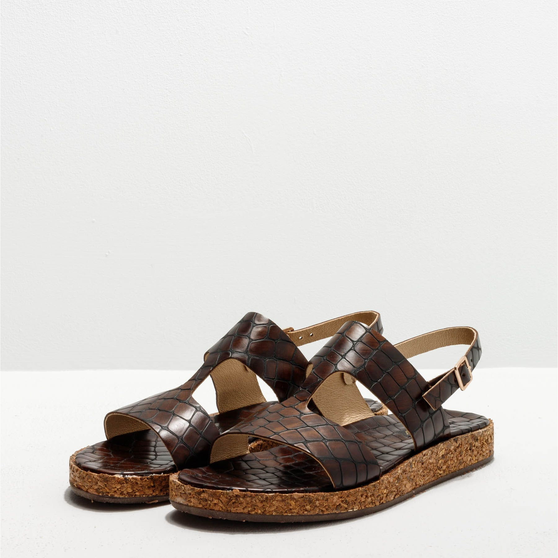 Sandalias S3213F FANTASY ALLIGATOR WAX BROWN / TARDANA color Alligator wax brown