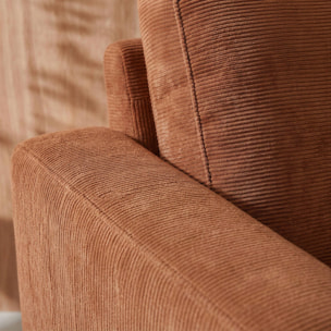 Fauteuil pieds métal velours côtelé BJORN