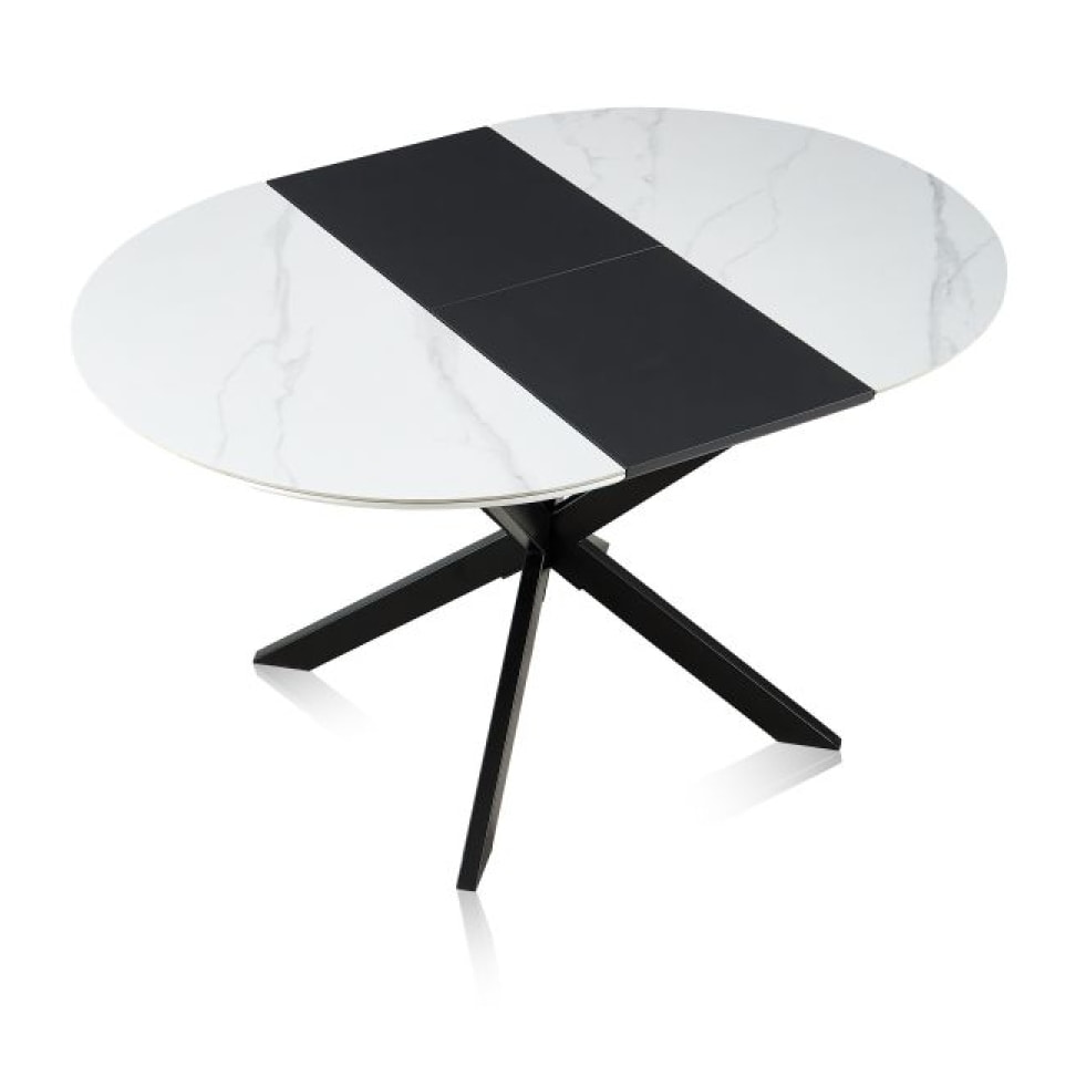 Mesa redonda extensible Onix Blanco - Negro