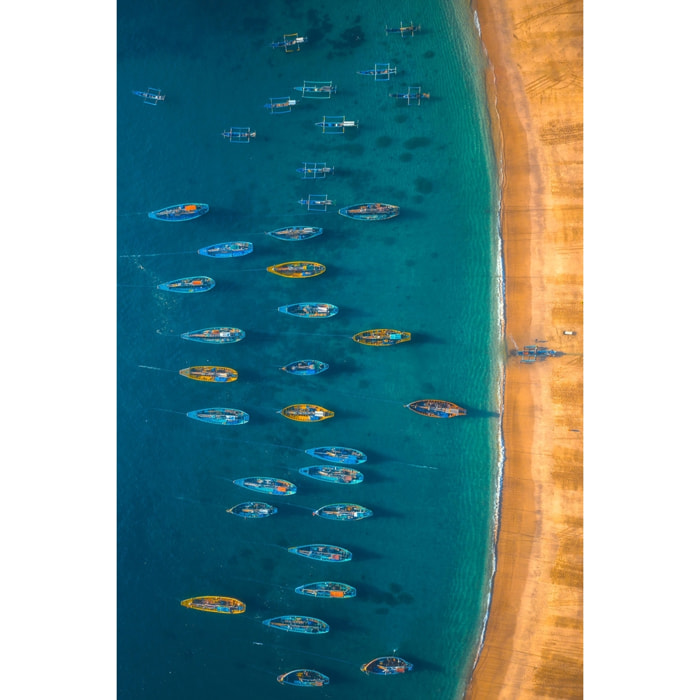 Tableau bateaux de pêche Toile imprimée