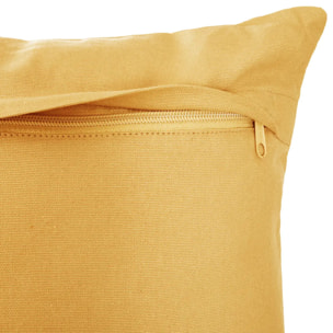 Coussin - motifs otto - coton - jaune ocre - 30X50 cm