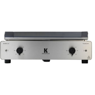 Plancha électrique KRAMPOUZ GECIO2OA00 GECIO2OA00 inox zones barbecue/plancha 2 brûleurs à poser, 70x40 cm