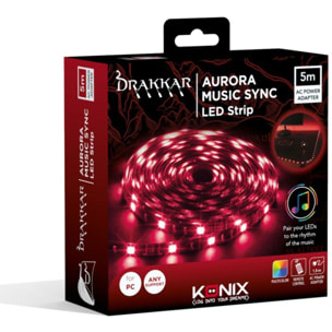 Ruban LED KONIX DRAKKAR AURORA MUSIC LED STRIP 5M