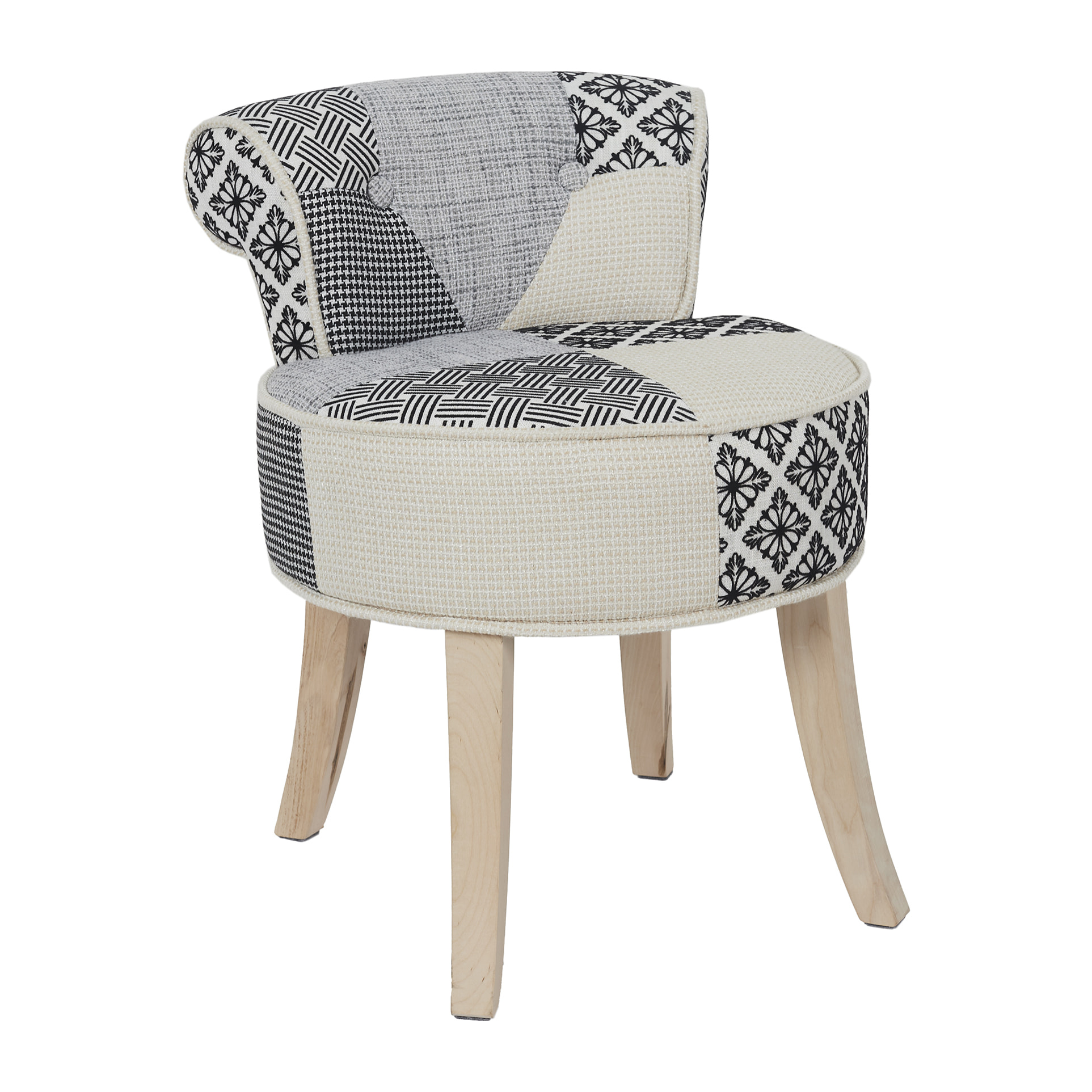 Tabouret Eleonor Patchwork Gris