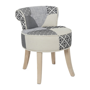 Tabouret Eleonor Patchwork Gris