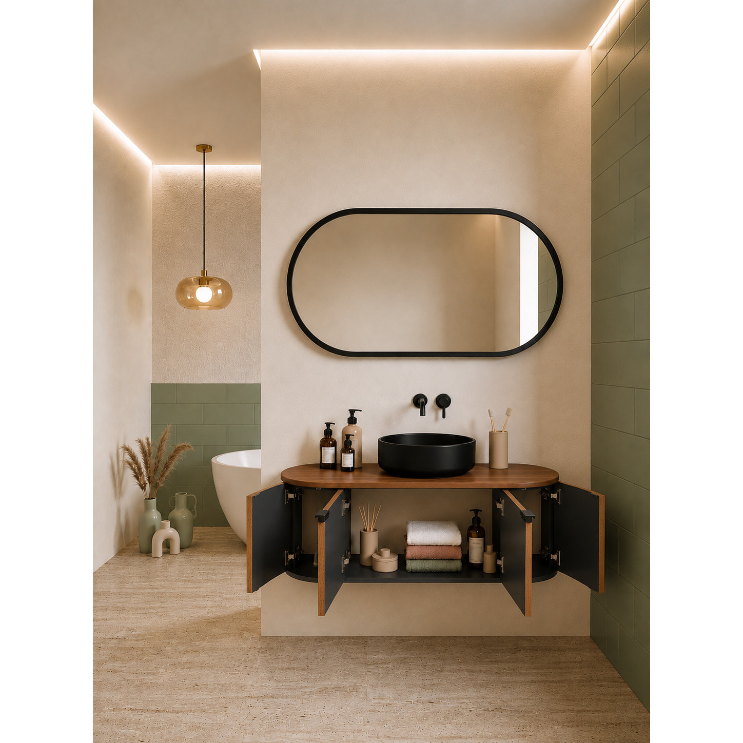 MOBILE DA BAGNO GLOBO 120 NOCE- 4 PEZZI