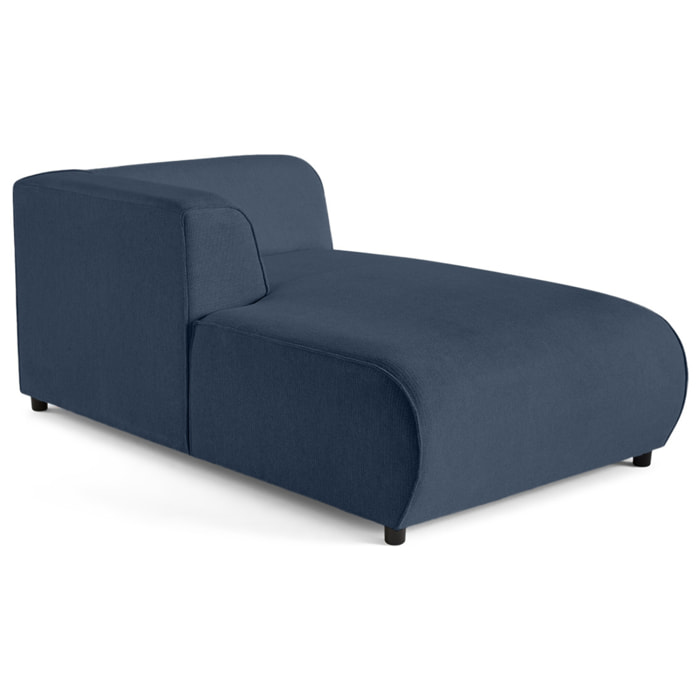 Suaro - Module d'assise méridienne gauche en tissu texturé - Bleu
