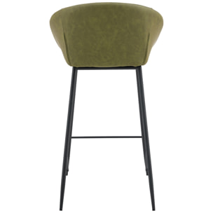 Lot de 2 tabourets de bar en simili vert ACHILLE