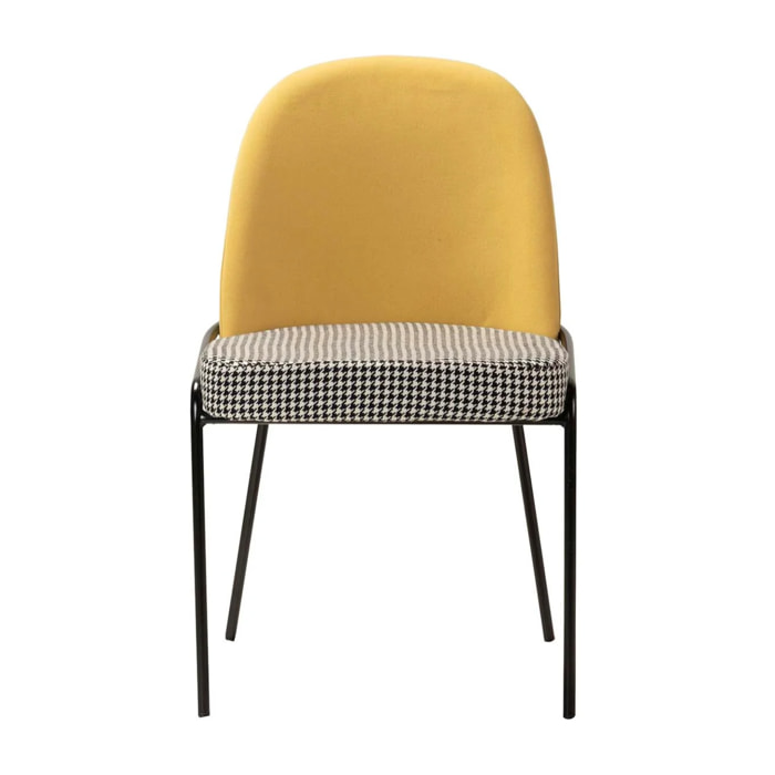 Silla Lino Poliester Amarillo 50x58x83 Cm