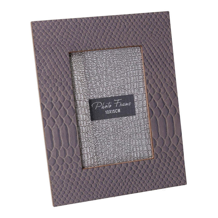 Portafoto ecopelle grigio pitone cm17x1,5h22