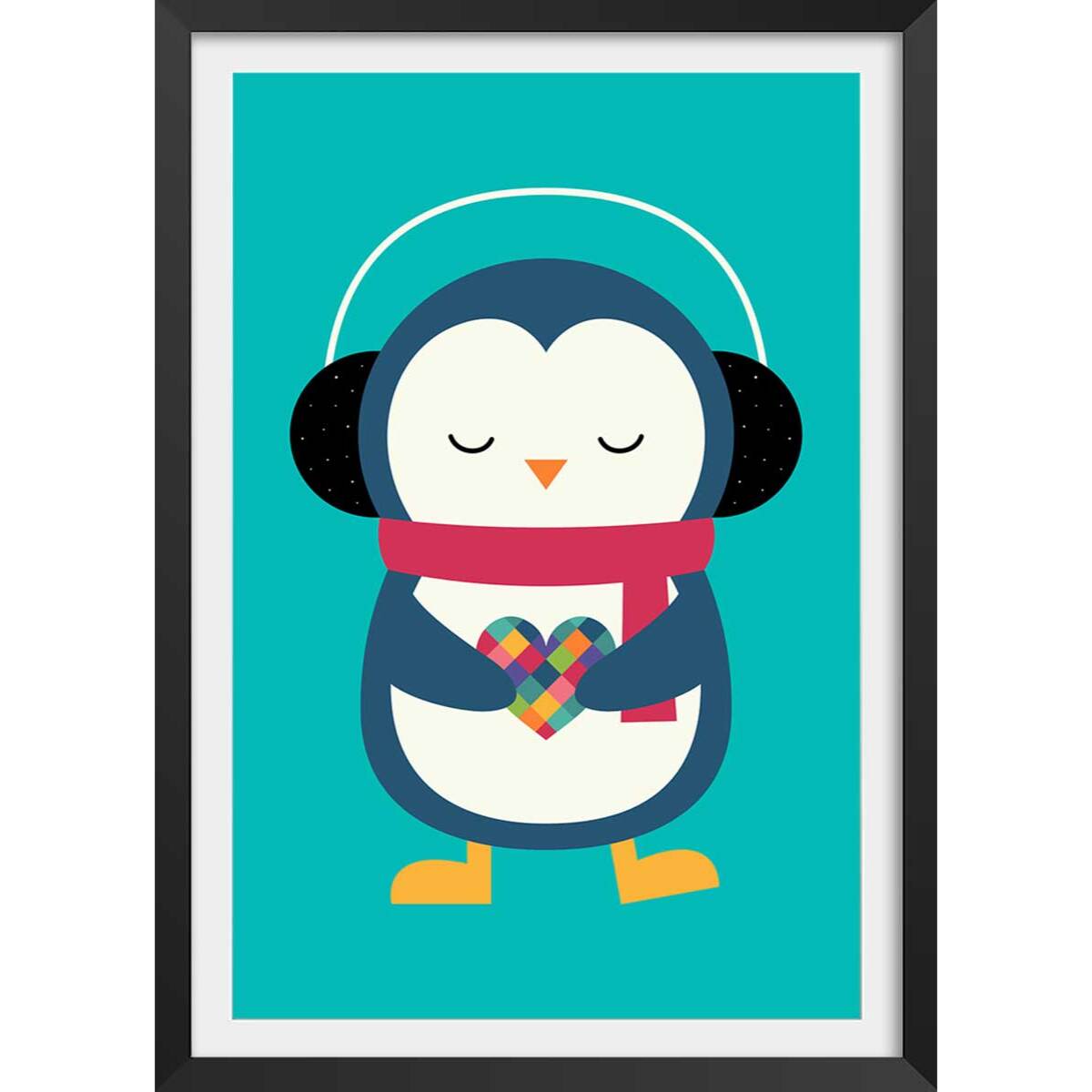 Affiche  coeur à prendre Affiche + cadre en bois - Noir