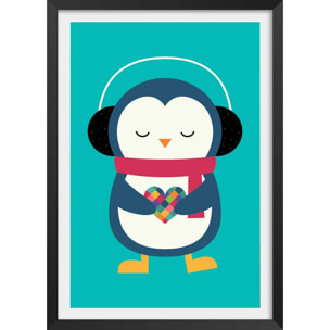 Affiche  coeur à prendre Affiche + cadre en bois - Noir