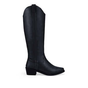 Botas cowboy negras con cremallera