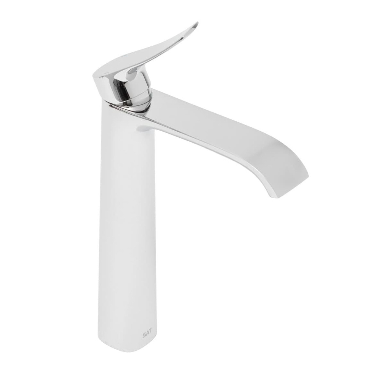 set mitigeur lavabo haut + mitigeur cuisine avec douchette extractible et bras pivotant, chrome (SATINFBSD285)