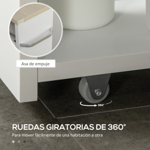 Estantería de Almacenamiento de Baño de 3 Niveles con Asa Lateral 48x15x80 cm