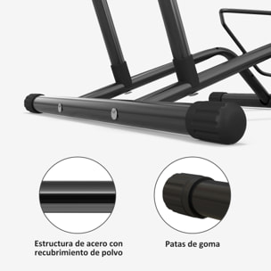 Aparcamiento para Bicicletas Soporte para Bicicletas de Acero Aparca Bicis de Suelo Portátil para Interior y Exterior 59x41x38 cm Negro