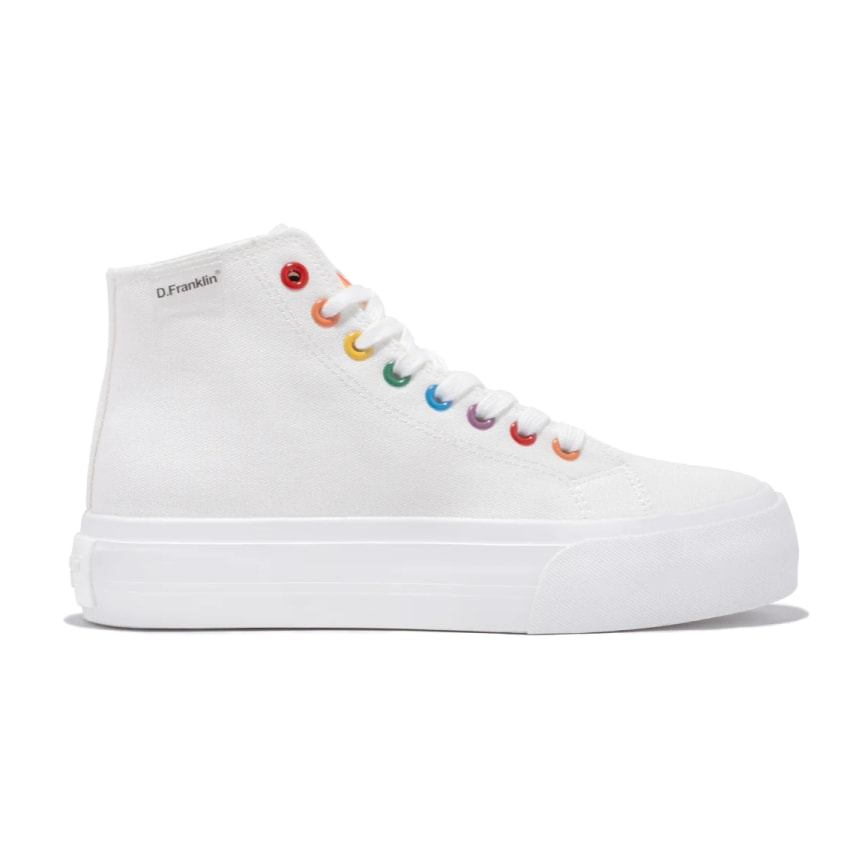 Zapatillas Altas de Mujer One Way High Live Special Edition Blanco y Arcoiris D.Franklin