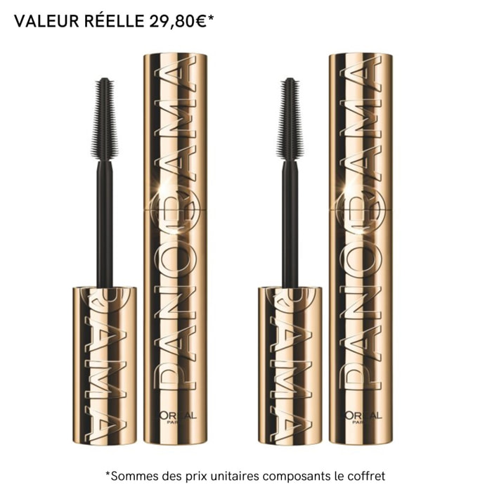 L'Oréal Paris Panorama Mascara Volume Millions de Cils Noir - Lot de 2