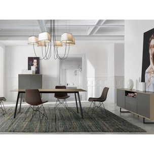 Mesa fija de comedor – Moka brillo y negro mate