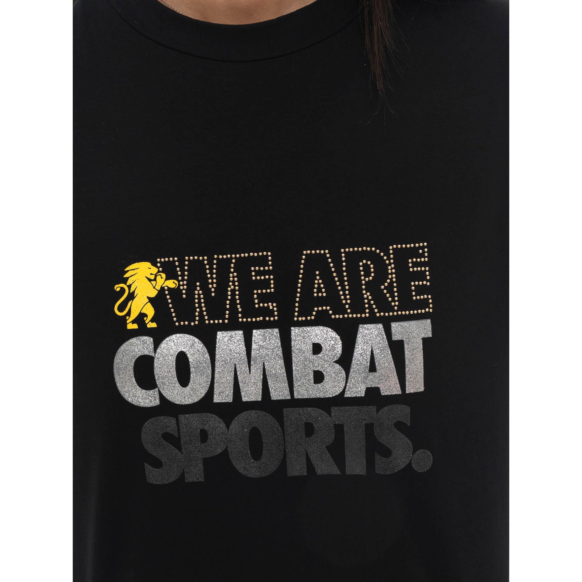 T-shirt donna crop a manica corta, tessuto elasticizzato Leone 1947 Gold Studs
