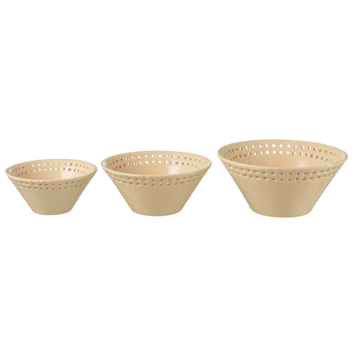 J-Line bol - céramique - pêche - small/medium/large - 3 pcs