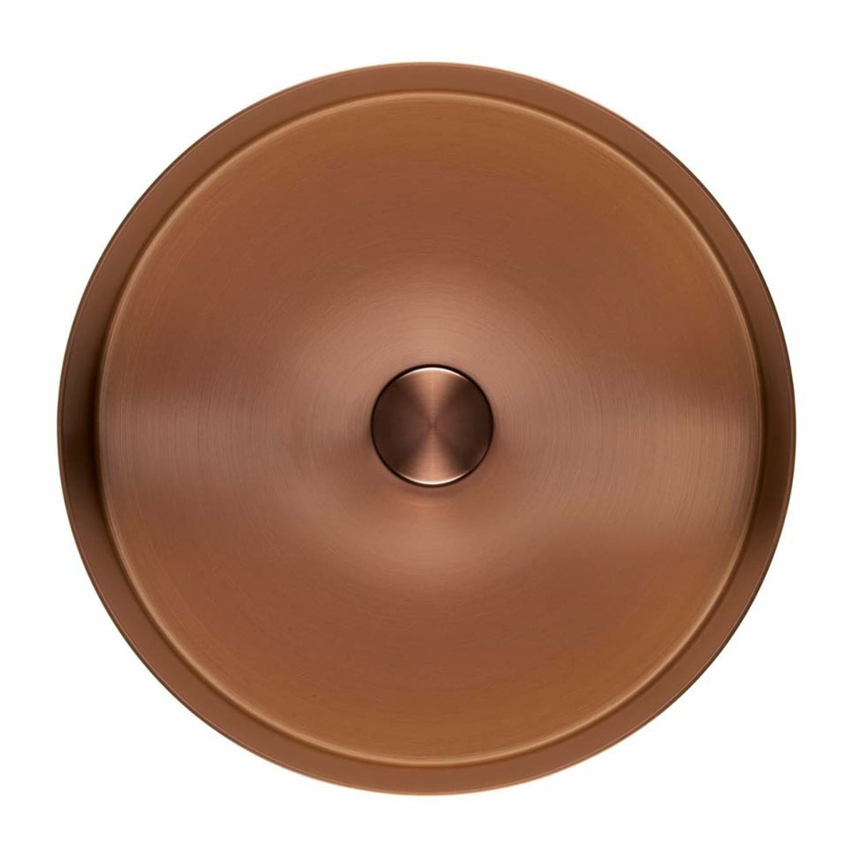 Vasque à poser 38 x 38 x 11 cm Aurum cuivre brossé en acier inoxydable avec bonde sans trop-plein (SATAUR3838BRG)