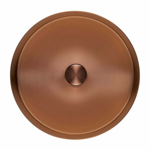 Vasque à poser 38 x 38 x 11 cm Aurum cuivre brossé en acier inoxydable avec bonde sans trop-plein (SATAUR3838BRG)