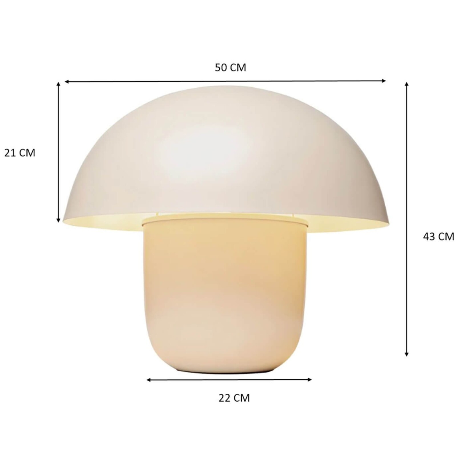 Lampe Mushroom 44cm beige Kare Design