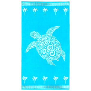 Serviette de plage éponge velours Jacquard - Merida - 90x170cm - 400g/m²