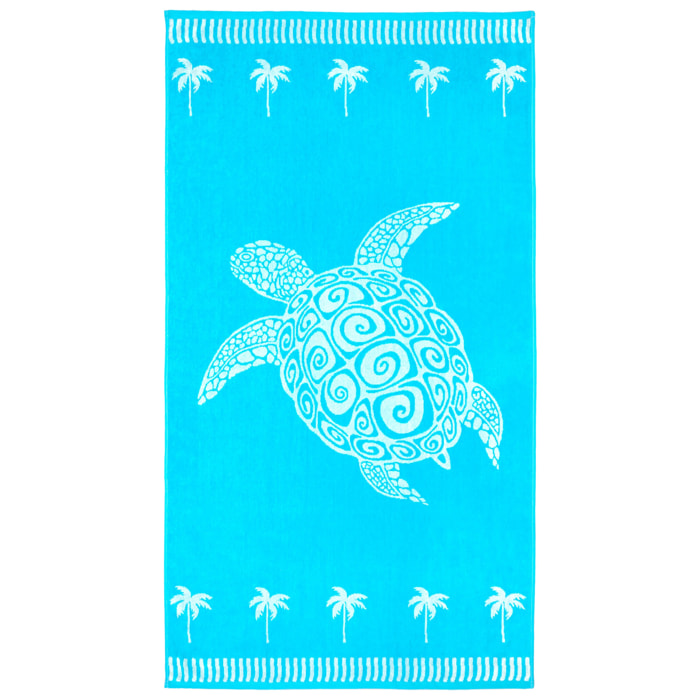 Serviette de plage éponge velours Jacquard - Merida - 90x170cm - 400g/m²