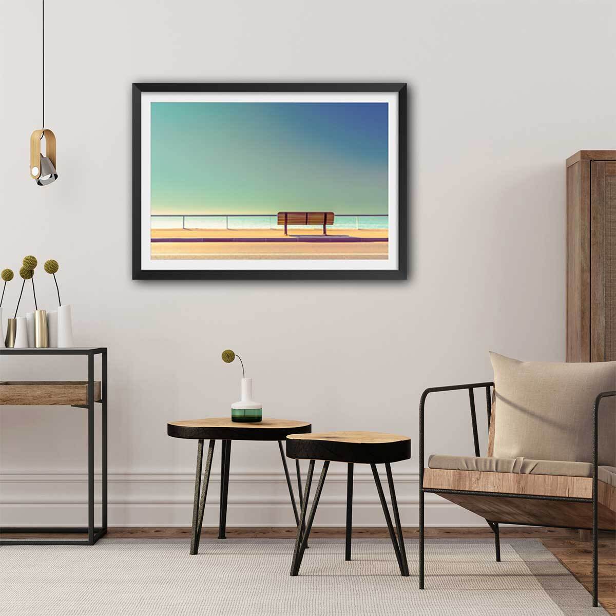 Affiche paysage pause balnéaire Affiche sous cadre noir