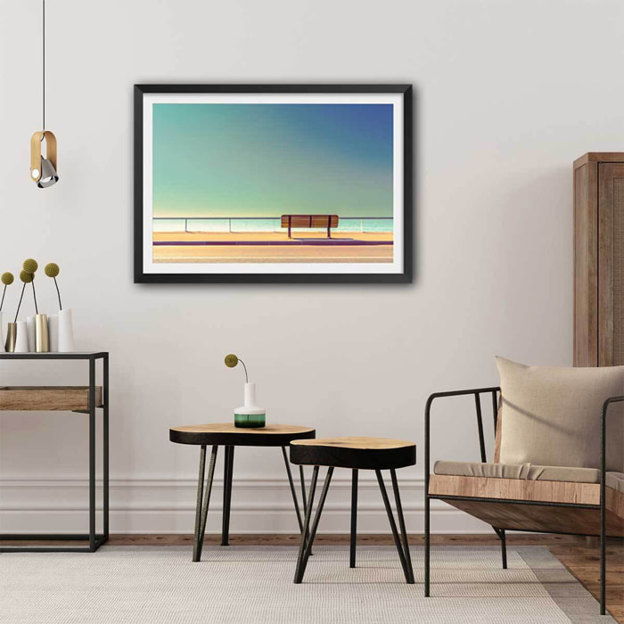 Affiche paysage pause balnéaire Affiche sous cadre noir