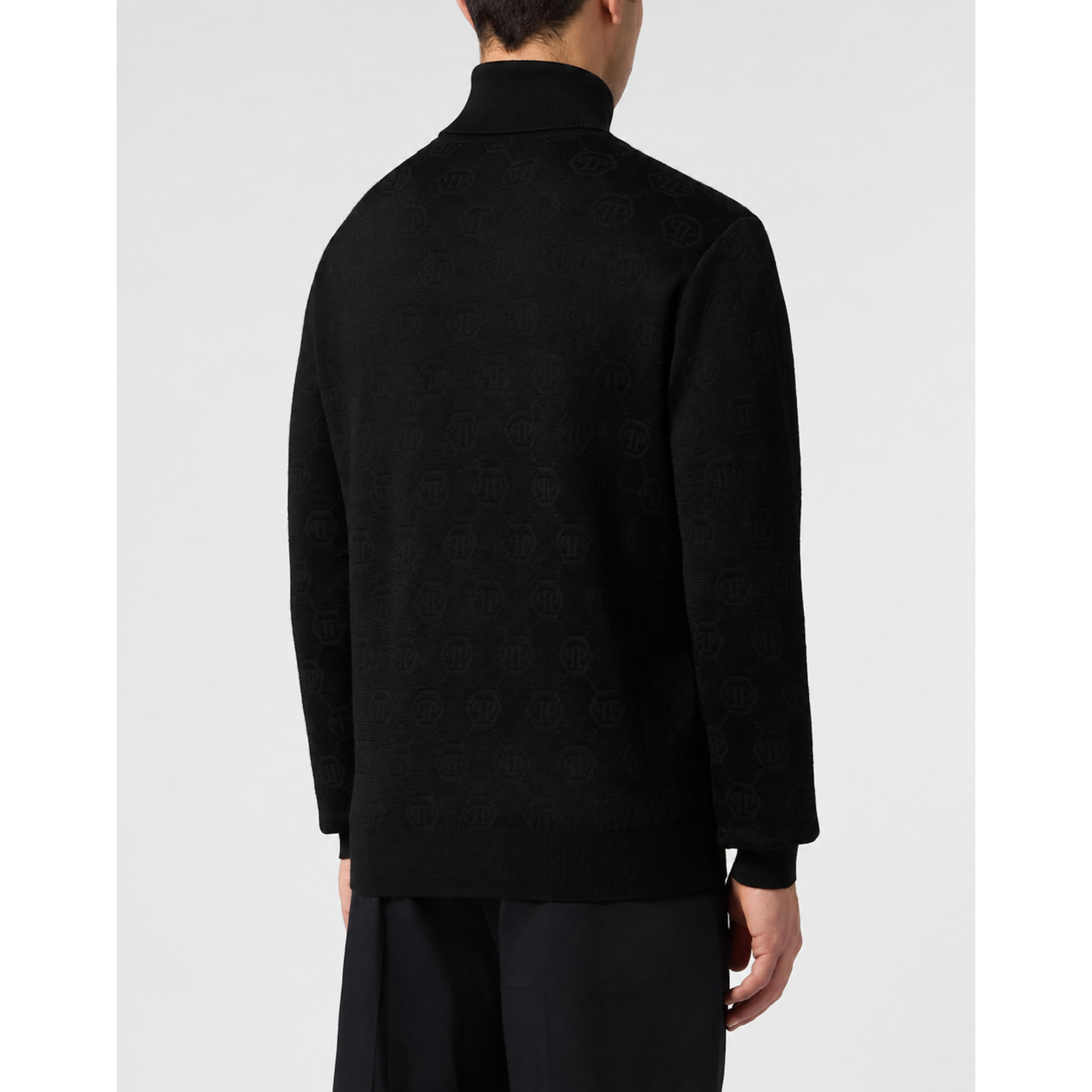 PHILIPP PLEIN Jersey de cuello alto de manga larga MONOGRAM