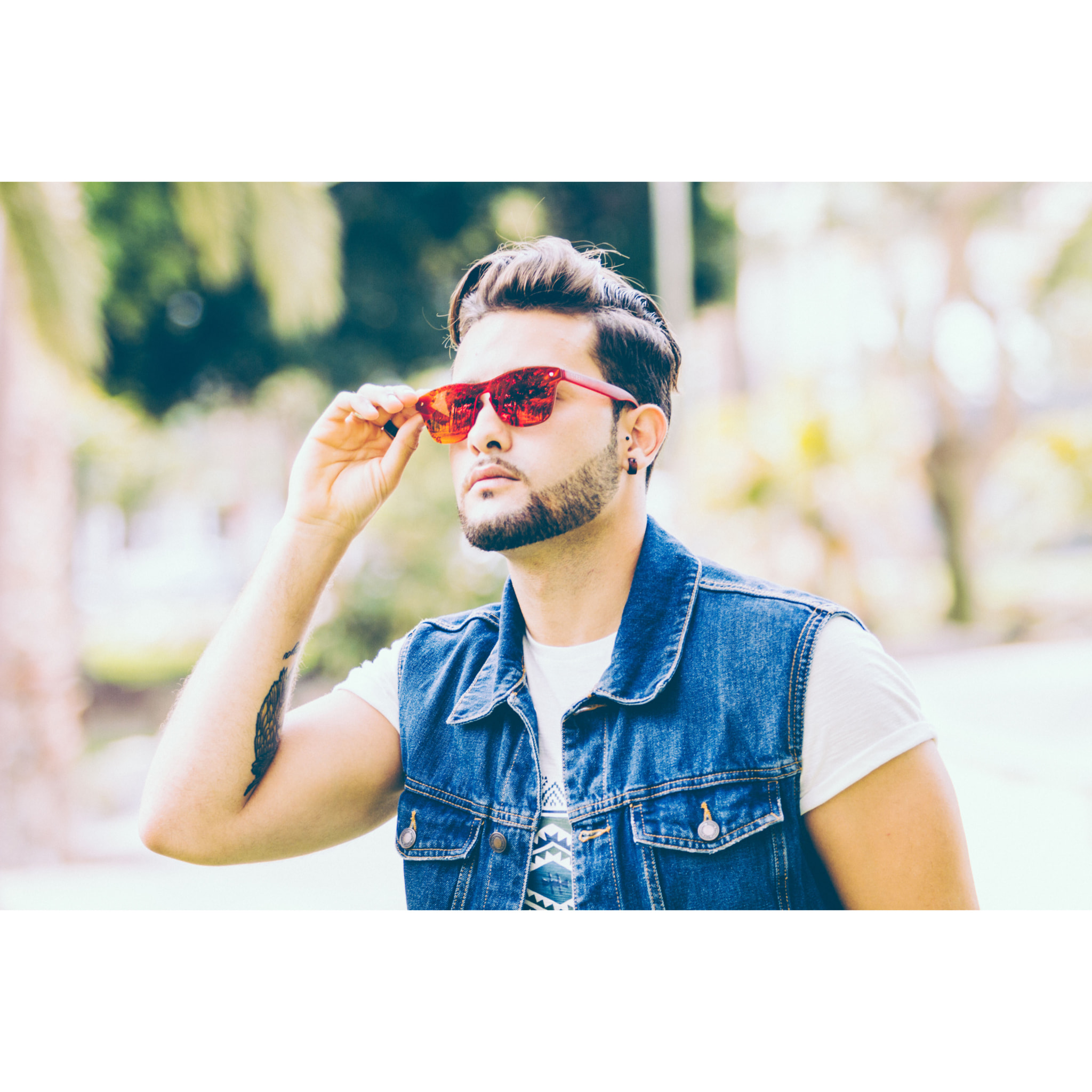 Gafas de sol OCEAN SOCOA - Transparente rojo mate / Plana roja revo