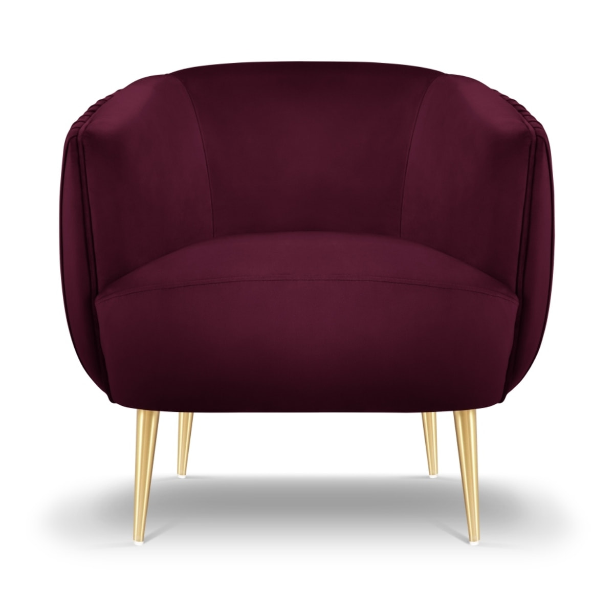 Fauteuil "Cyrille" en velours pourpre