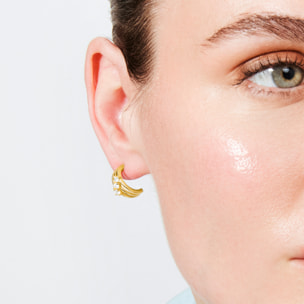 Pendientes de Circonita Brillante acabado en oro amarillo de 18k