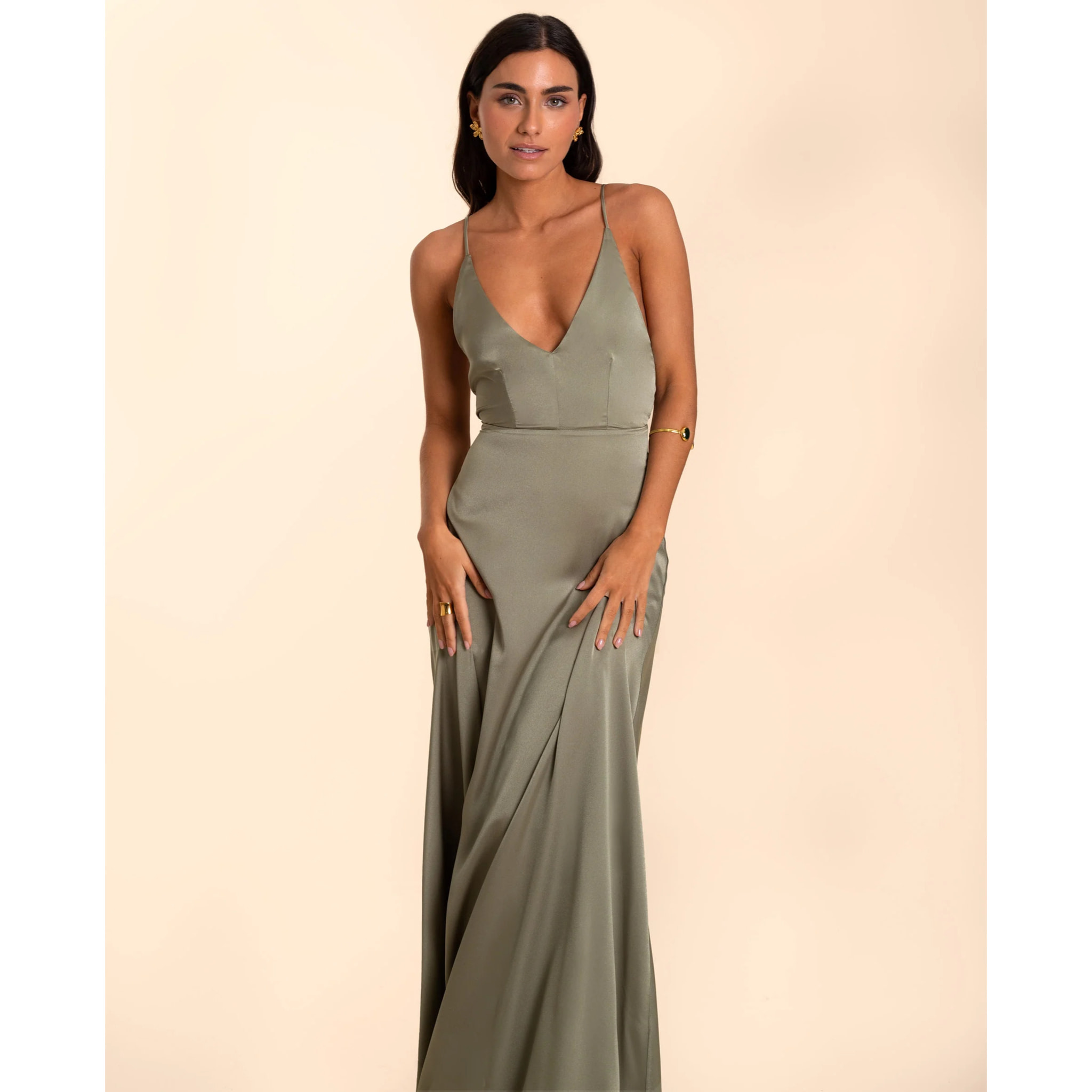 Vestido largo satinado