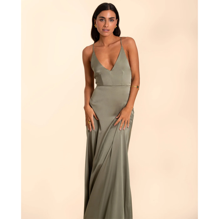 Vestido largo satinado