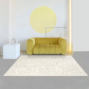 Tapis salon et chambre fait à la main en laine motif faux uni YOIL