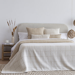 Jeté de lit réversible MARNE beige - plusieur tailles disponibles -
