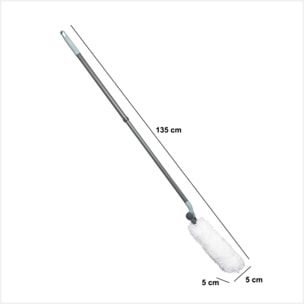 Plumeau orientable avec manche téléscopique gris H135cm