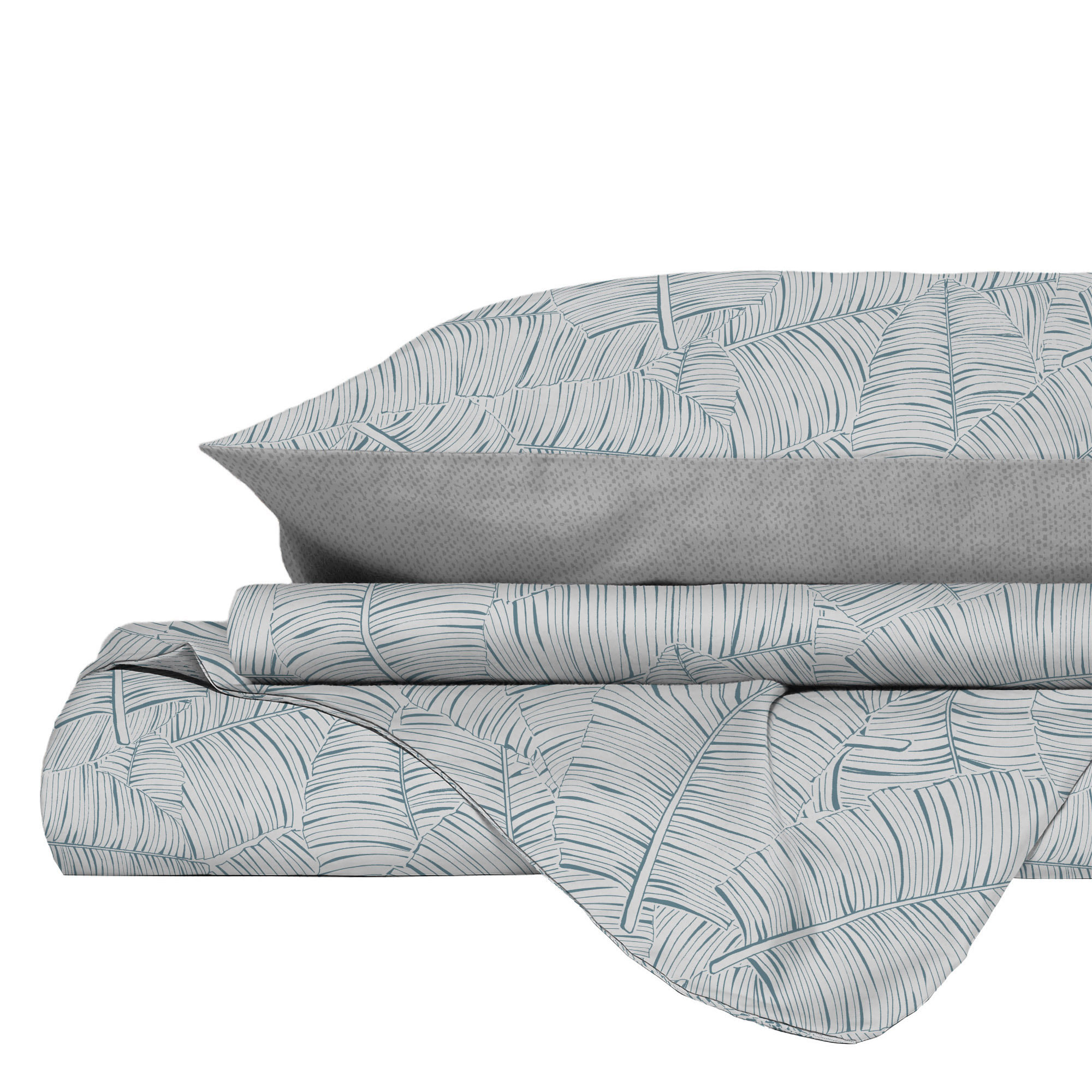 PARURE COPRIPIUMINO PRINTED COLORS, 100% Cotone, Made in Italy - MONKEYS ACQUA