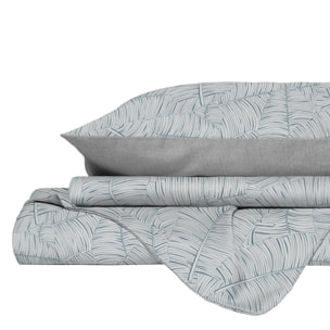 PARURE COPRIPIUMINO PRINTED COLORS, 100% Cotone, Made in Italy - MONKEYS ACQUA
