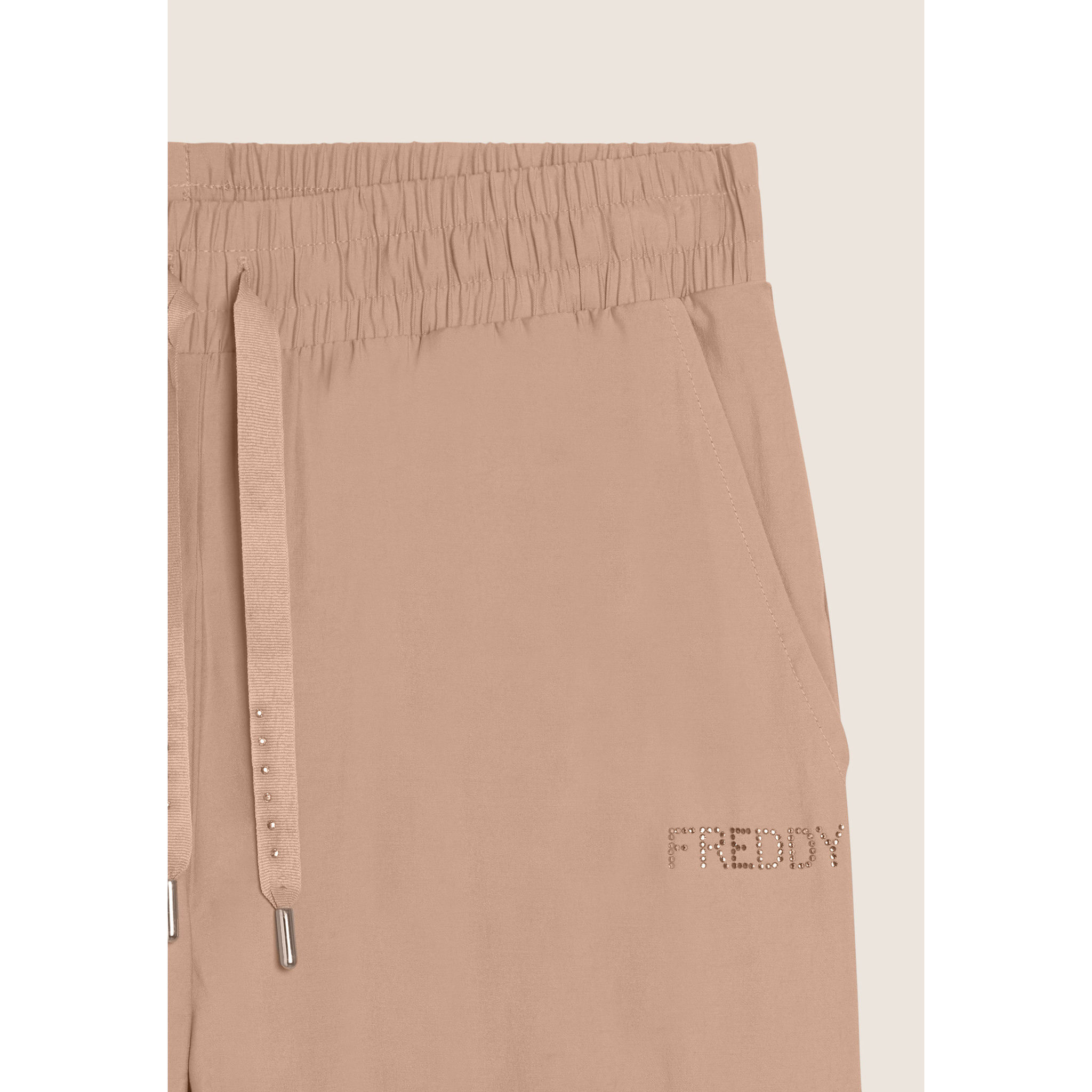 Pantaloni Sportivi Cropped con gamba Wide Leg e strass