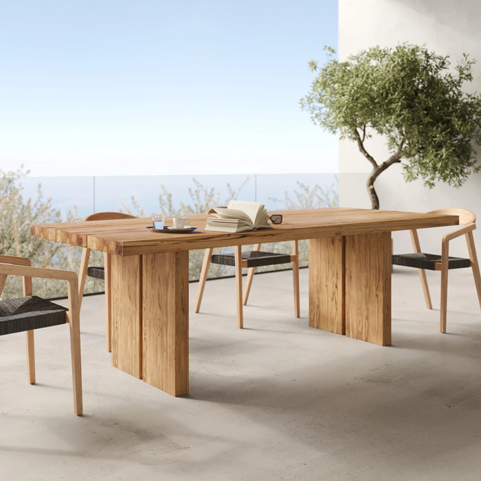 Table de jardin rectangulaire en bois de teck recyclé 10 personnes - Siam