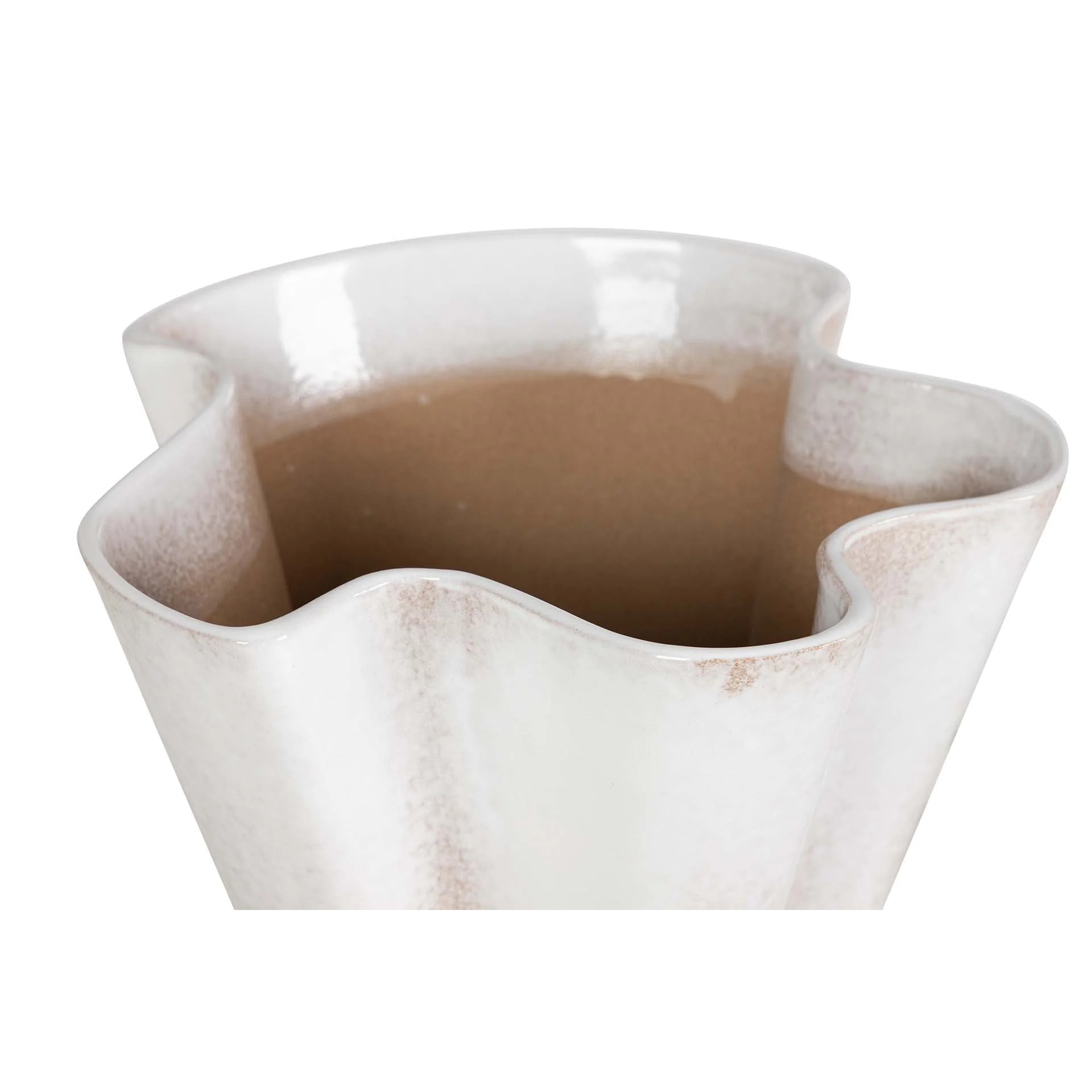 Florero Ceramica Beige 26x26x35 Cm